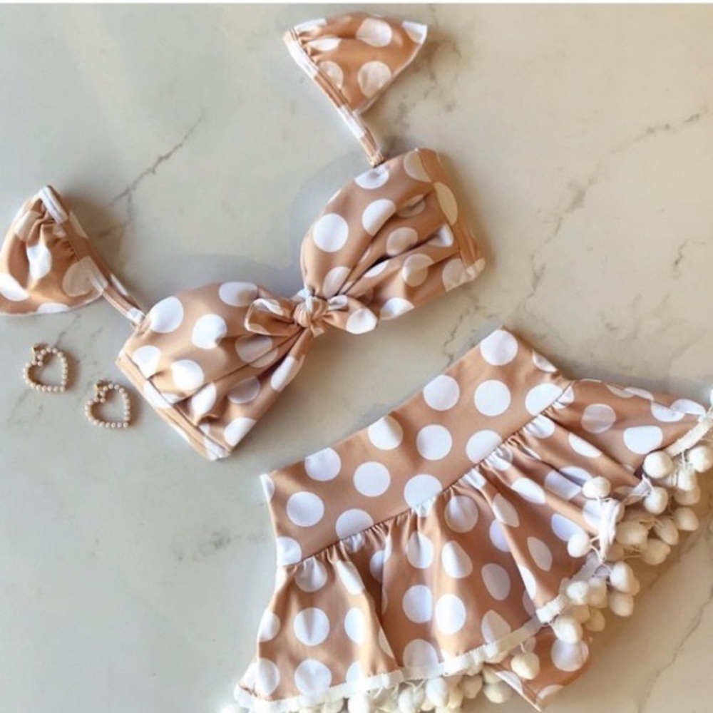 Size M Montce Polka Dot High Rise Bikini Bottom